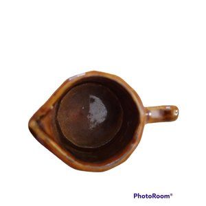 Stone Ware Measuring Cups Two Toned Brown & Tan 1/4  3/4 1 Cup Set of 3 Vintage